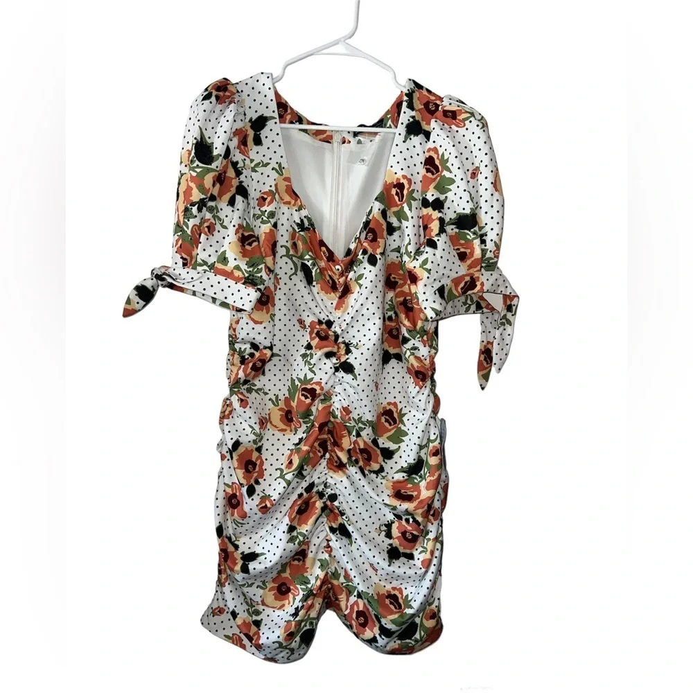 LAVISH ALICE FLORAL RUCHED MINI DRESS - Picture 2 of 7